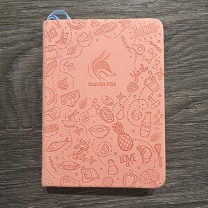 NEW Clever Fox Food Journal Pocket Size Nutrition Fitness Tracking Coral Sticker